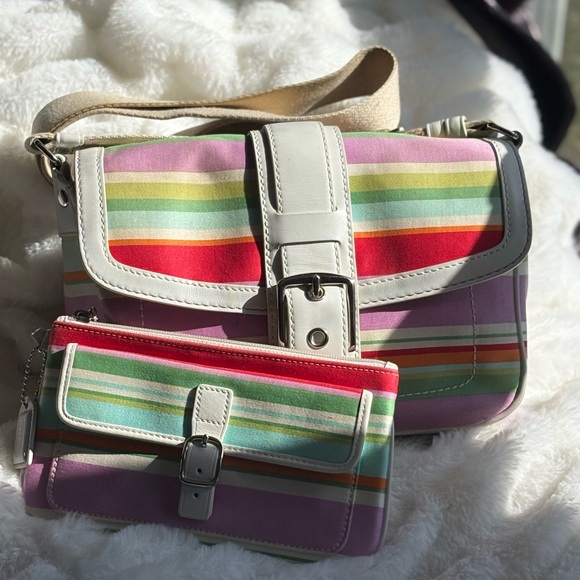 Coach Handbags - Coach Hampton Multicolor Purse and Wallet Set